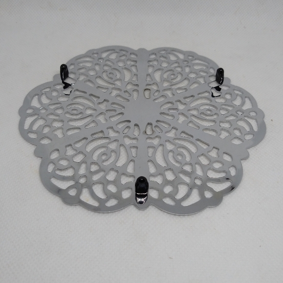 Vintage Irvinware Chrome Footed Trivet MCM Hot Plate - Picture 3 of 7